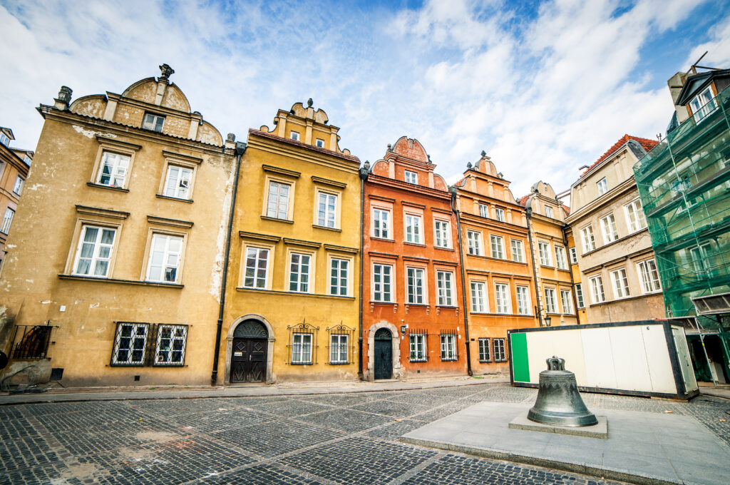 Colorful,Houses,In,The,Historic,Center,Of,Warsaw,,Near,The